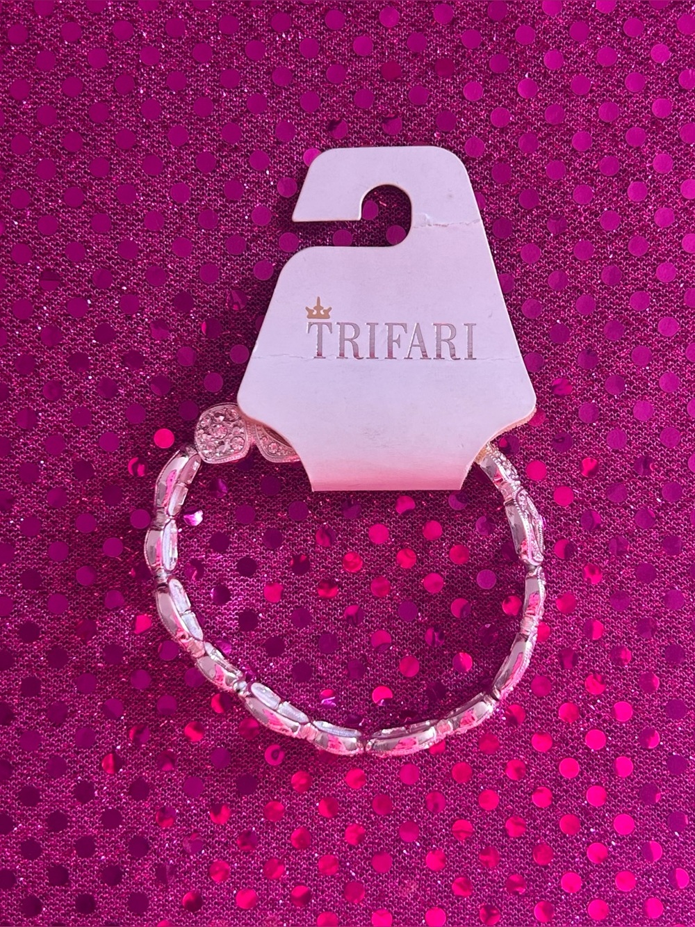 NWT vintage trifari silver-toned costume bracelet